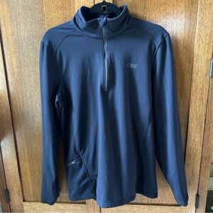 Outdoor Research Mens Baritone Quarter Zip Performance Pullover Navy Medium